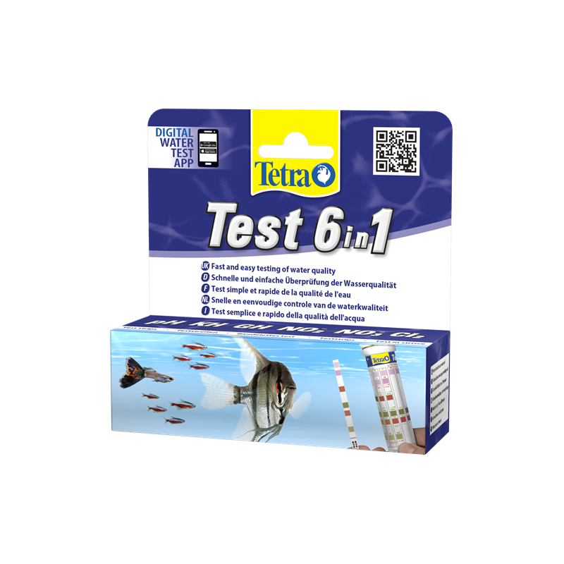 TETRA Test 6in1 25 gab. akvārija ūdens tests