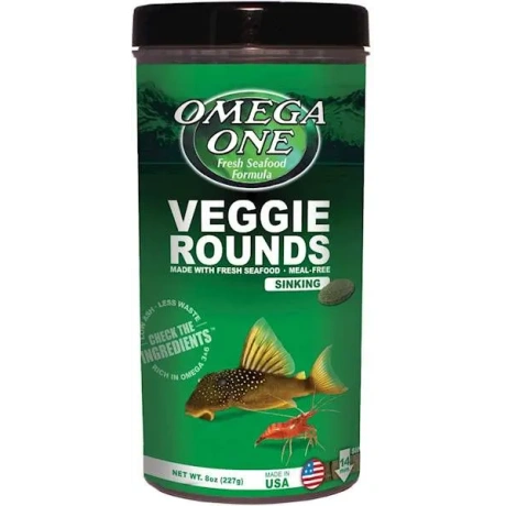 Omega One Veggie Rounds 227г - Таблетки для всех растительноядных рыб морских и пресноводных