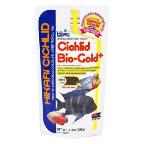 Hikari Cichlid Bio-Gold+ Mini 57g ikdienas barība plēsīgajiem ciklidiem un lielām tropu zivīm