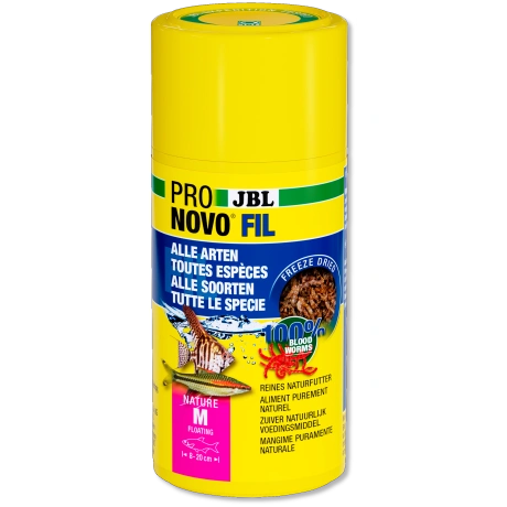 JBL Pronovo Fil 100ml / 10g Красный мотыль как лакомство для всех декоративных рыб длиной 3 — 10 см