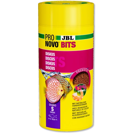 JBL Pronovo Bits Grano S 1 l / 480g Основной аквариумный гранулированный корм для дискусов