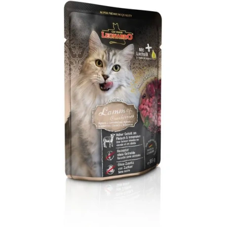 Leonardo Lamb & Granberries 85g консервы для взрослых кошек с ягненком и клюквой
