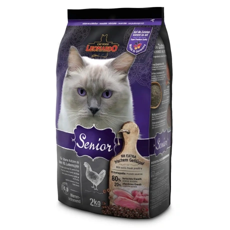 Leonardo Senior Rich in Poultry 2 kg полнорационный корм для стареющих кошек