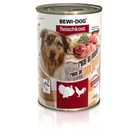Bewi Dog ar mājputnu gaļas konservi pieaugušiem suņiem ar mājputnu gaļu, 400g