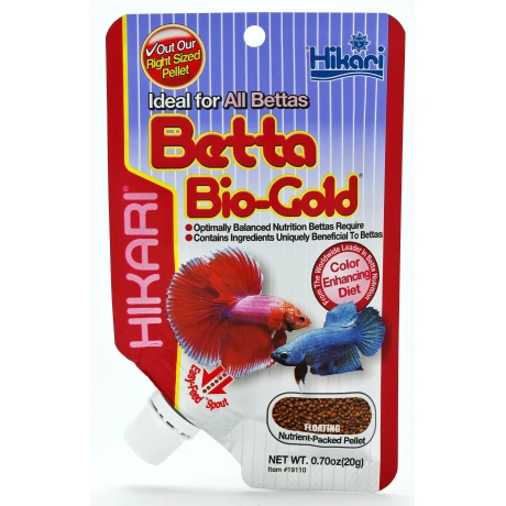 Betta Bio-Gold 20g ir pirmšķirīga barība, kas īpaši izstrādāta gaiļiem
