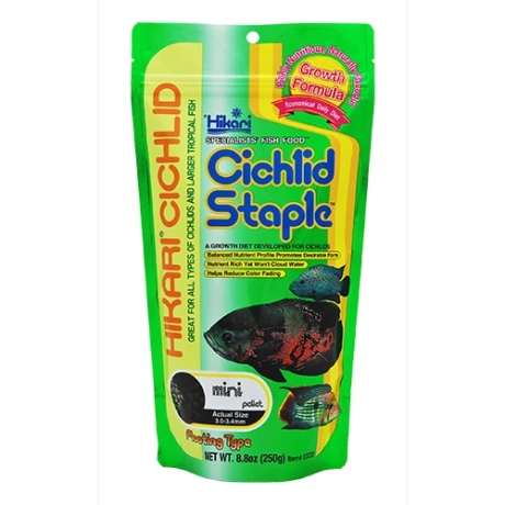 Cichlid Staple Ekonomiska ikdienas pilnvērtīga barība cichlidiem un lielajām tropu zivīm 250g
