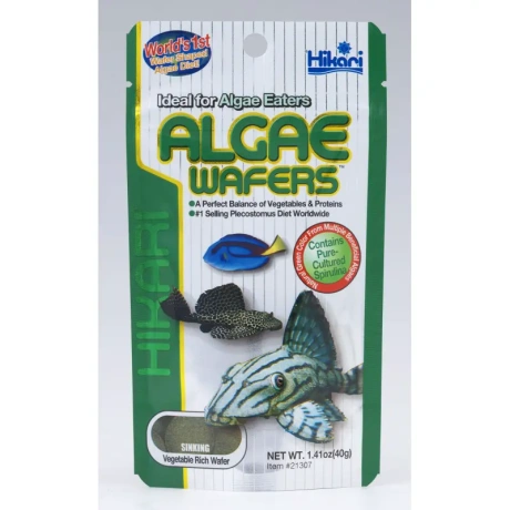 Hikari Tropical Algae Wafers полноценный корм для растительноядных сомов (Plecostomus) и других растительноядных рыб 82g