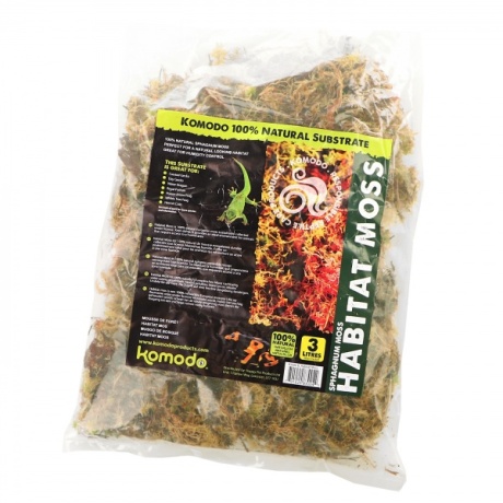 Komodo Habitat Moss 3 л - живой торфяной мох 400 г