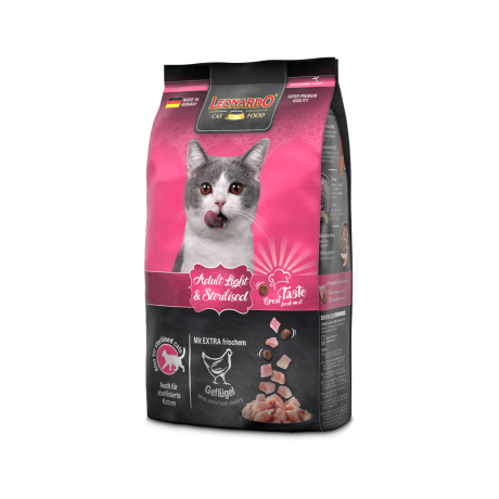 Leonardo Adult Light & Sterilised 300g сухой корм для стерилизованных кошек или кошек с избыточным весом